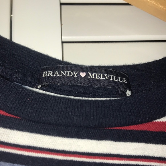 Red, White and Blue Striped Brandy Melville Tee - Picture 2 of 2